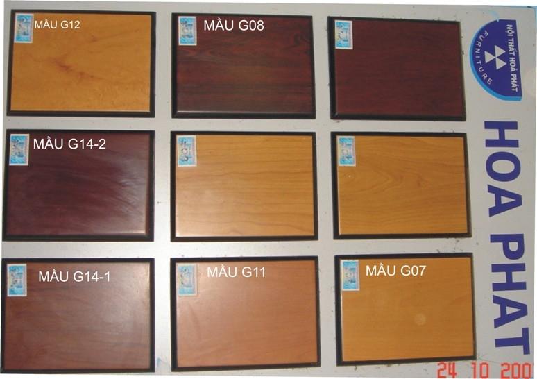 Bảng màu gỗ sơn PU